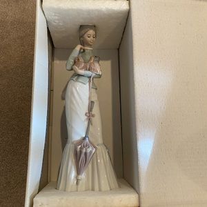 NIB Vintage Lladro #4893 A Walk With The Dog Glazed Figurine. Retired in 2004